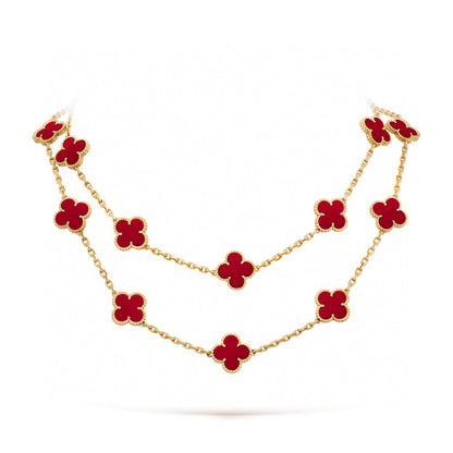 [Echo Fine ]CLOVER 20 MOTIFS CARNELIAN NECKLACE