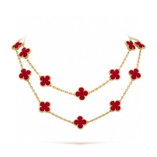[Echo Fine ]CLOVER 20 MOTIFS CARNELIAN NECKLACE