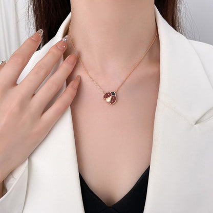 [Echo Fine ]LUCKY  CARNELIANS LADYBUG NECKLACE