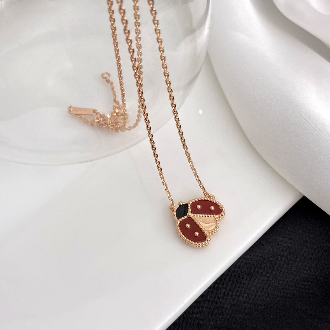 [Echo Fine ]LUCKY  CARNELIANS LADYBUG NECKLACE