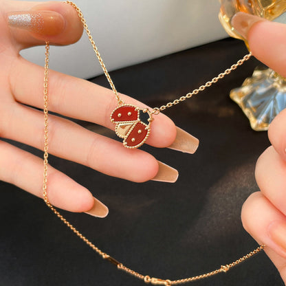 [Echo Fine ]LUCKY  CARNELIANS LADYBUG NECKLACE