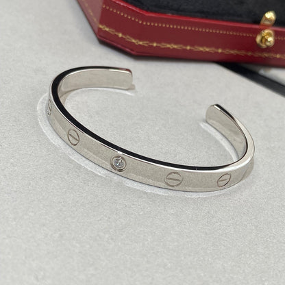 [Echo Fine ]LOVE BRACELET 6.1MM 1 DIAMOND OPEN CUFF