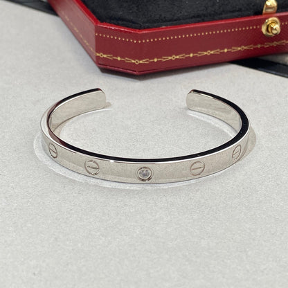 [Echo Fine ]LOVE BRACELET 6.1MM 1 DIAMOND OPEN CUFF