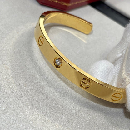 [Echo Fine ]LOVE BRACELET 6.1MM 1 DIAMOND OPEN CUFF