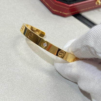 [Echo Fine ]LOVE BRACELET 6.1MM 1 DIAMOND OPEN CUFF
