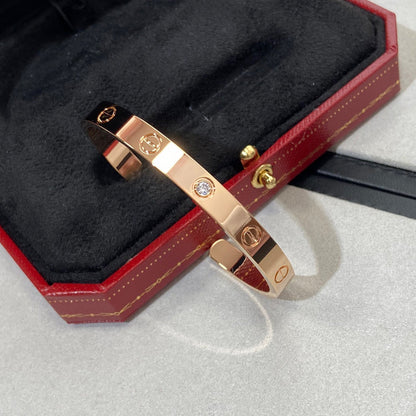 [Echo Fine ]LOVE BRACELET 6.1MM 1 DIAMOND OPEN CUFF