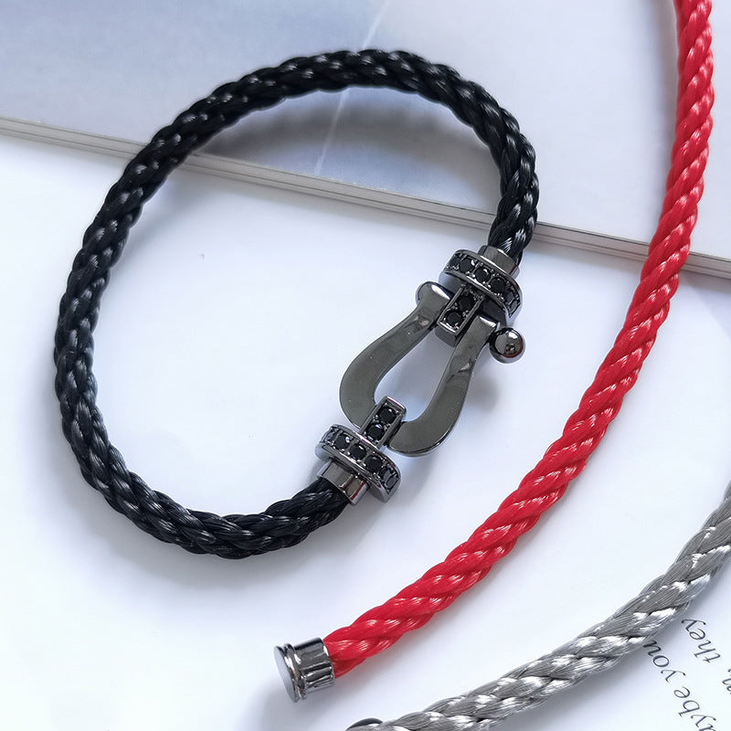[Echo Fine ]FORCE LARGE SERIES HORSESHOE BLACK SAMURAI BRACELET