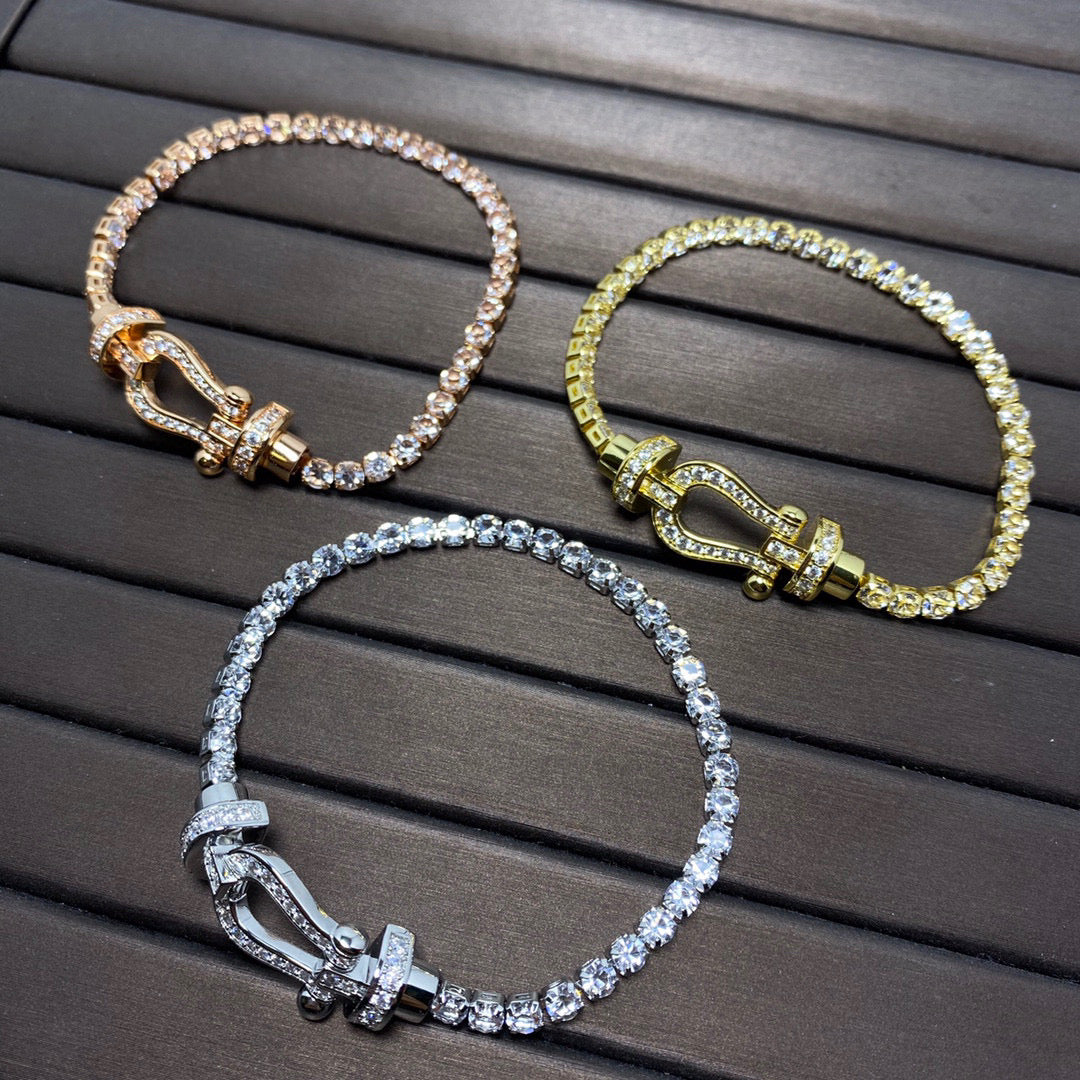 [Echo Fine ]FORCE  LARGE HORSESHOE FULL DIAMOND TENNIS BRACELET