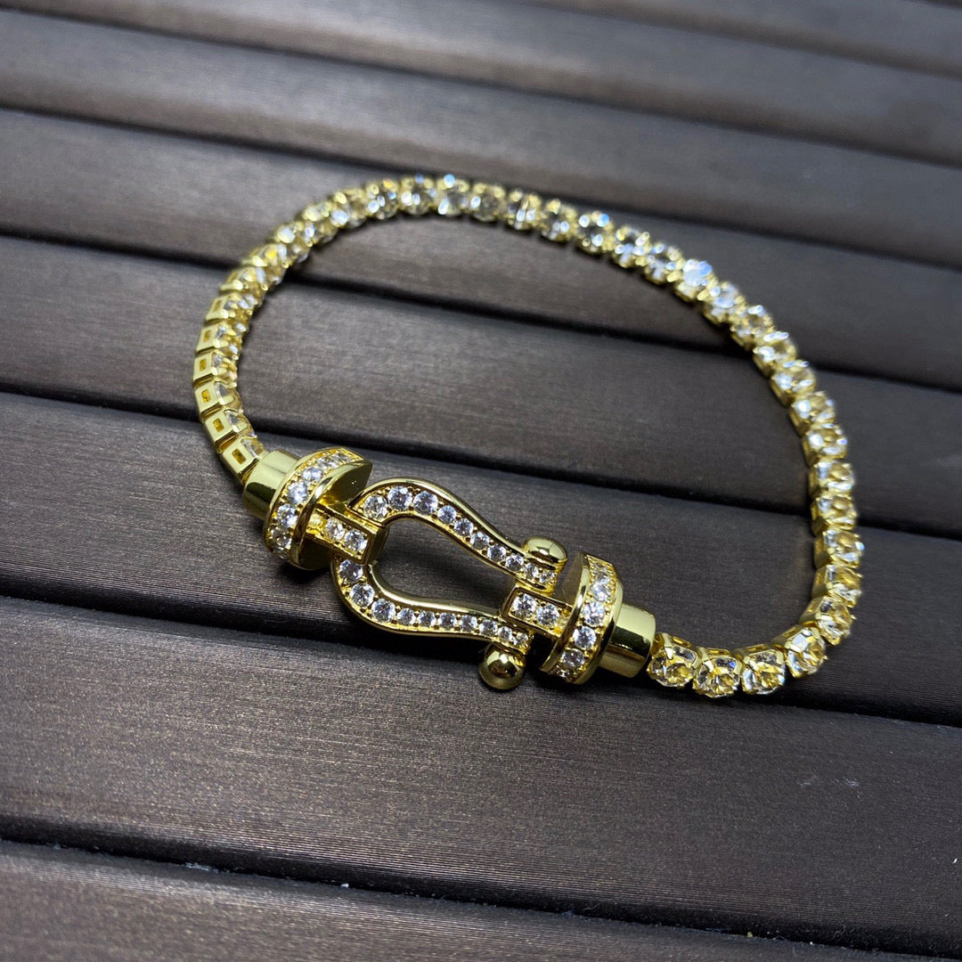 [Echo Fine ]FORCE  LARGE HORSESHOE FULL DIAMOND TENNIS BRACELET