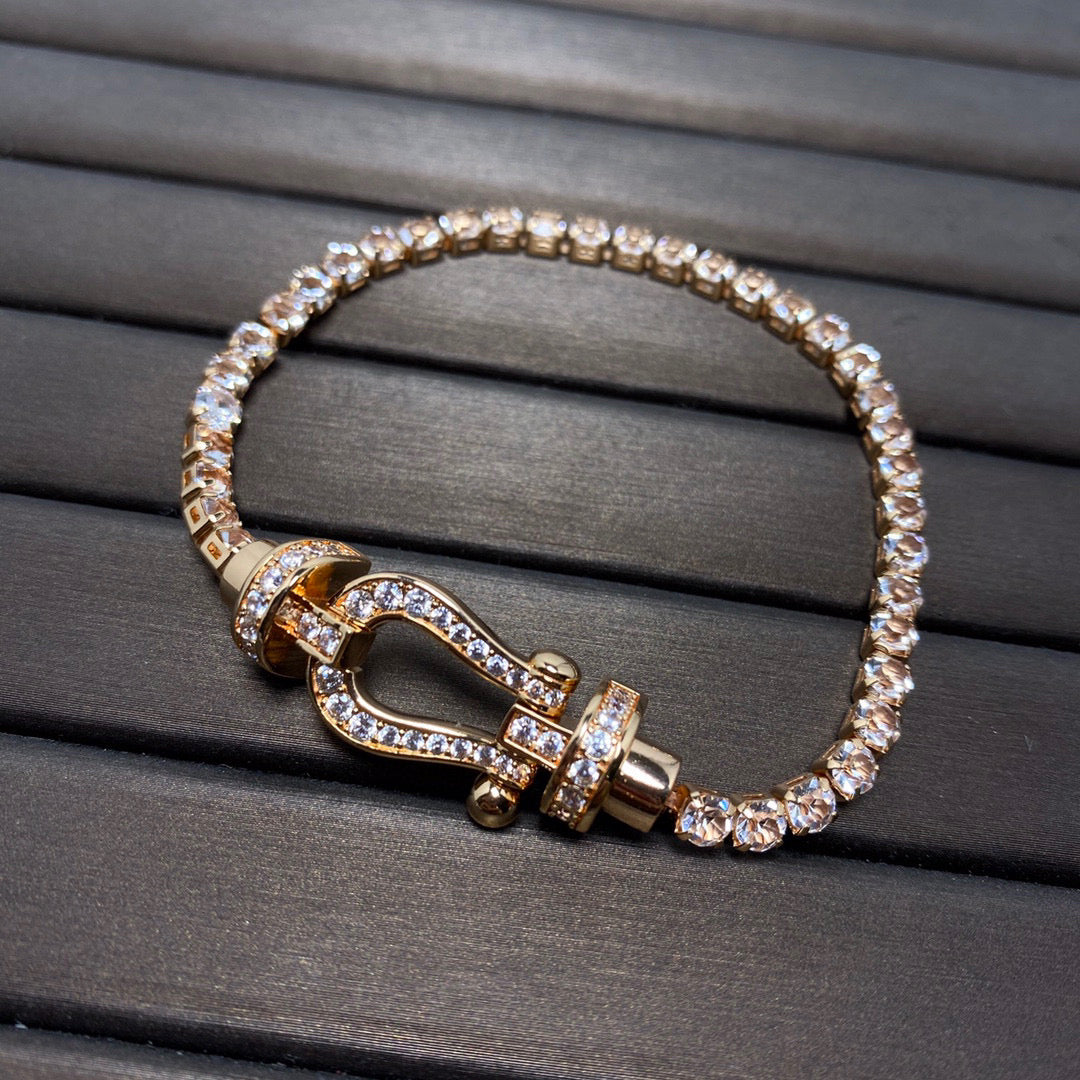 [Echo Fine ]FORCE  LARGE HORSESHOE FULL DIAMOND TENNIS BRACELET