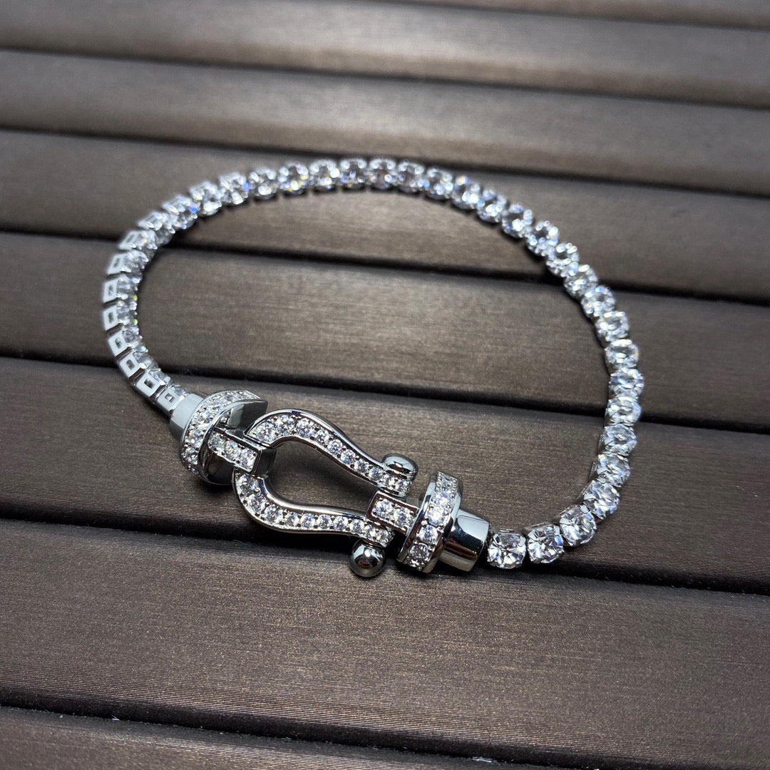 [Echo Fine ]FORCE  LARGE HORSESHOE FULL DIAMOND TENNIS BRACELET