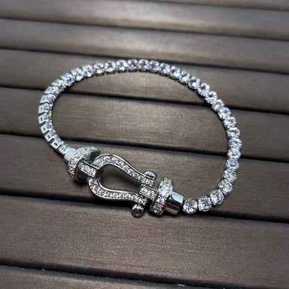[Echo Fine ]FORCE  LARGE HORSESHOE FULL DIAMOND TENNIS BRACELET