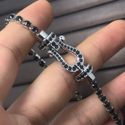 [Echo Fine ]FORCE  LARGE HORSESHOE FULL DIAMOND TENNIS BRACELET