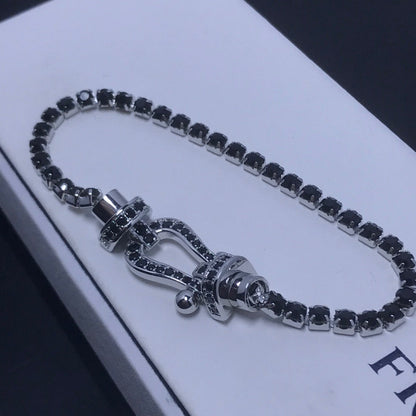 [Echo Fine ]FORCE  LARGE HORSESHOE FULL DIAMOND TENNIS BRACELET