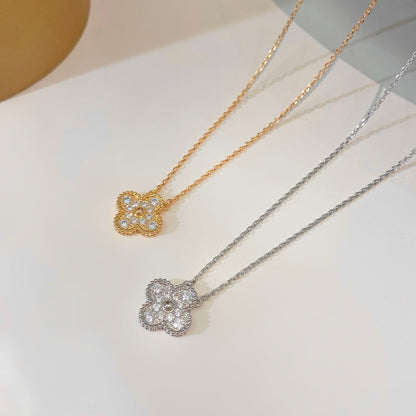 [Echo Fine ]CLOVER 15MM DIAMOND SINGLE FLOWER NECKLACE