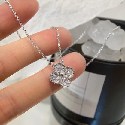 [Echo Fine ]CLOVER 15MM DIAMOND SINGLE FLOWER NECKLACE