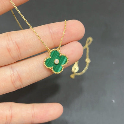 [Echo Fine ]CLOVER 15MM DIAMOND TURQUOISE NECKLACE