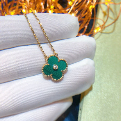 [Echo Fine ]CLOVER 15MM DIAMOND TURQUOISE NECKLACE