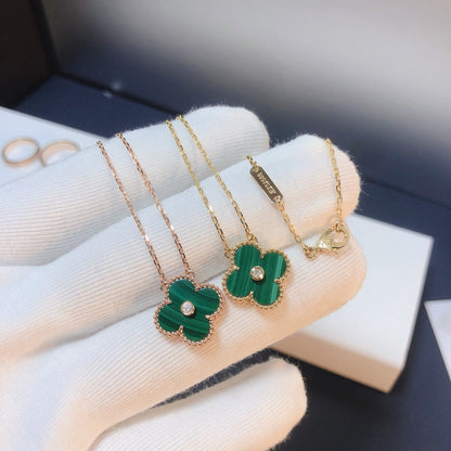 [Echo Fine ]CLOVER 15MM DIAMOND TURQUOISE NECKLACE