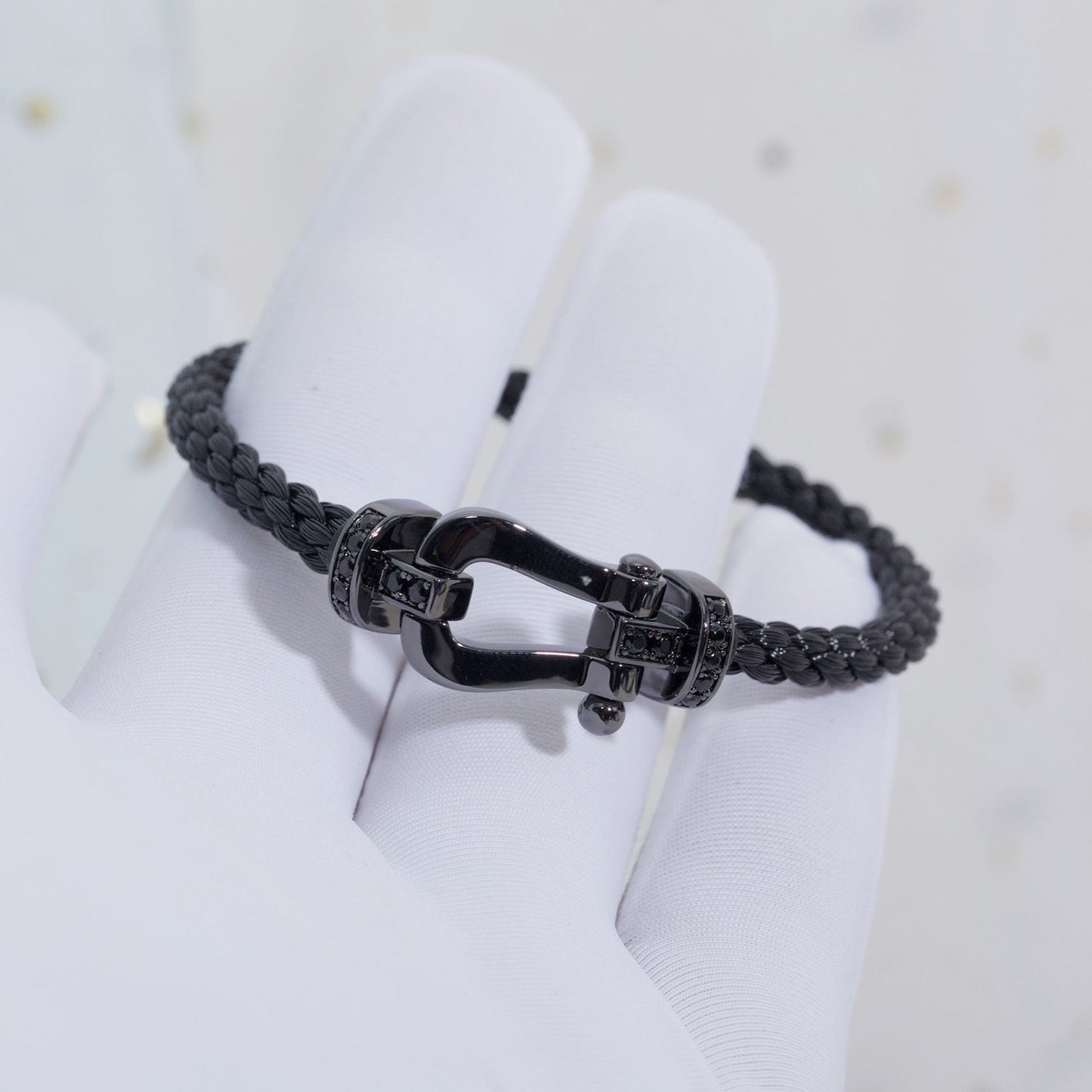 [Echo Fine ]FORCE LARGE SERIES HORSESHOE BLACK SAMURAI BRACELET