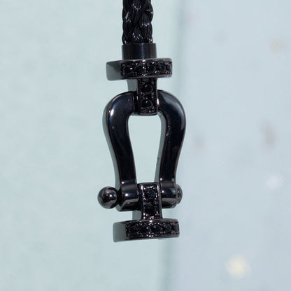 [Echo Fine ]FORCE LARGE SERIES HORSESHOE BLACK SAMURAI BRACELET