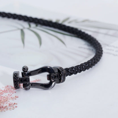 [Echo Fine ]FORCE LARGE SERIES HORSESHOE BLACK SAMURAI BRACELET