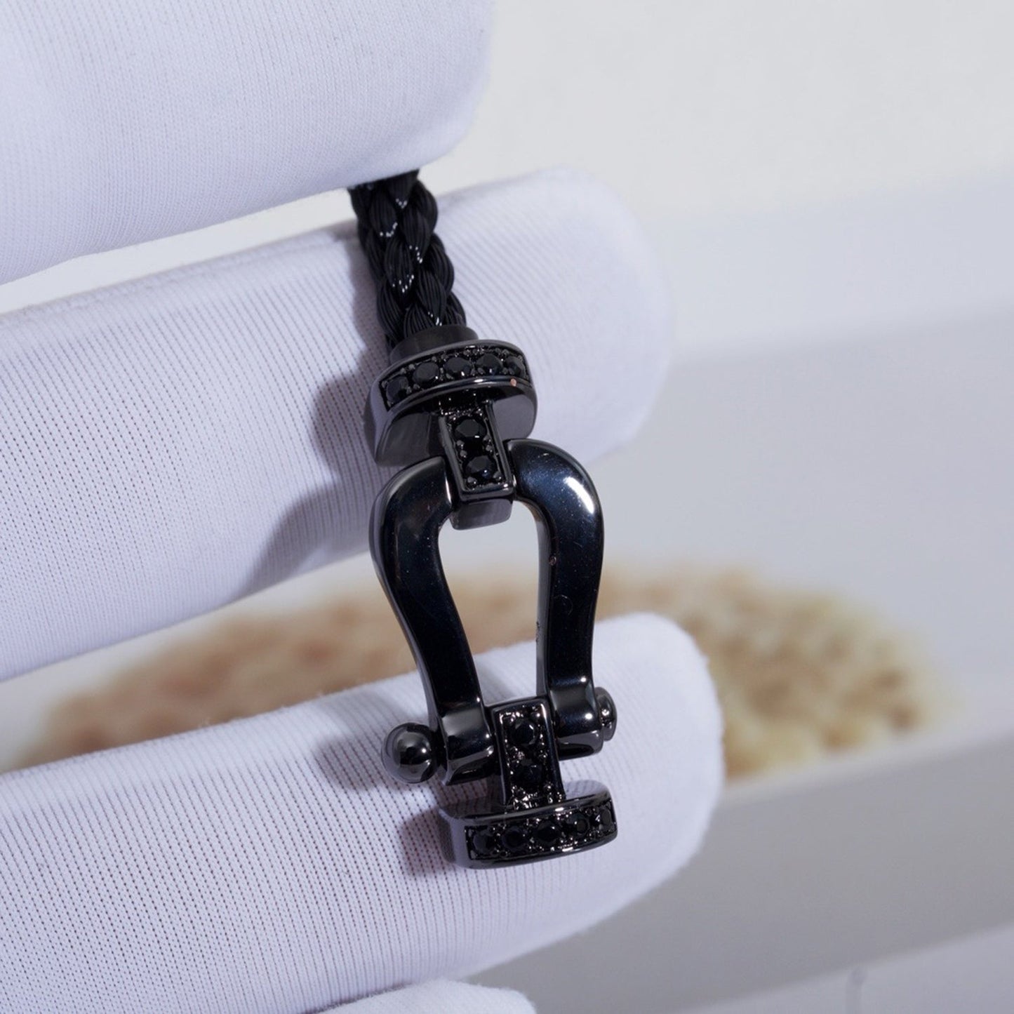 [Echo Fine ]FORCE LARGE SERIES HORSESHOE BLACK SAMURAI BRACELET
