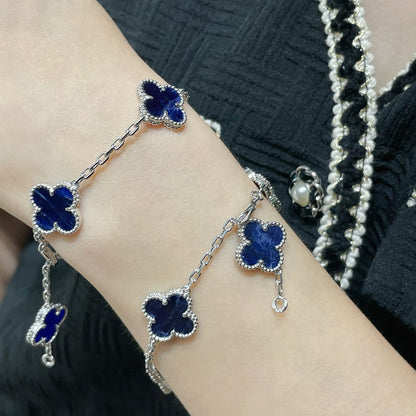 [Echo Fine ]CLOVER 5 MOTIF PIETERSITE SILVER BRACELET