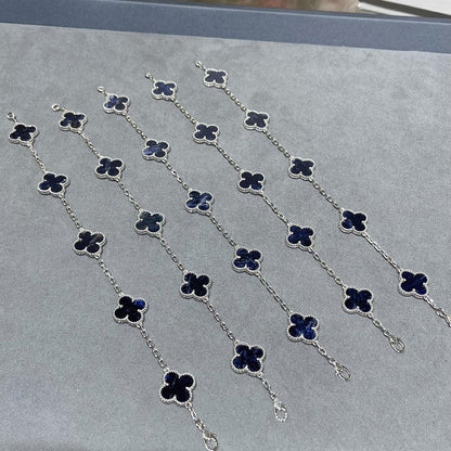 [Echo Fine ]CLOVER 5 MOTIF PIETERSITE SILVER BRACELET
