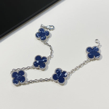 [Echo Fine ]CLOVER 5 MOTIF PIETERSITE SILVER BRACELET