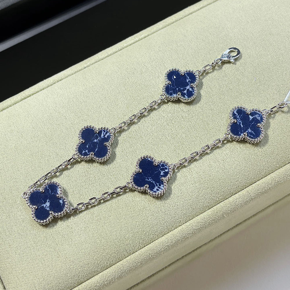 [Echo Fine ]CLOVER 5 MOTIF PIETERSITE SILVER BRACELET