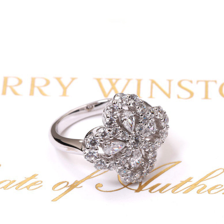 [Echo Fine ]LOOP RING FULL MOTIF DIAMOND 16MM SILVE