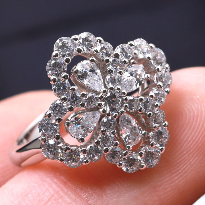 [Echo Fine ]LOOP RING FULL MOTIF DIAMOND 16MM SILVE