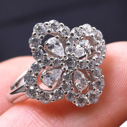 [Echo Fine ]LOOP RING FULL MOTIF DIAMOND 16MM SILVE
