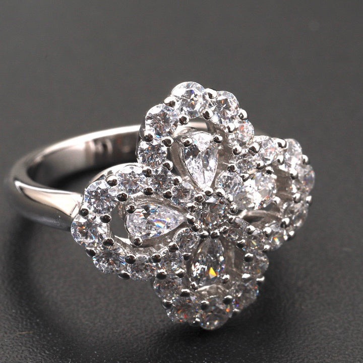 [Echo Fine ]LOOP RING FULL MOTIF DIAMOND 16MM SILVE