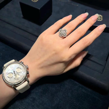 [Echo Fine ]LOOP RING FULL MOTIF DIAMOND 16MM SILVE