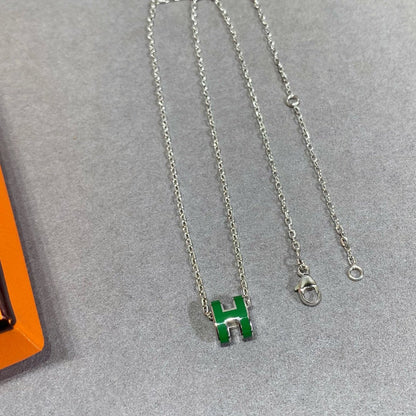[Echo Fine ]POP H GREEN NECKLACE SILVER AND GOLD