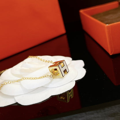 [Echo Fine ]H WHITE SQUARE GOLD NECKLACE
