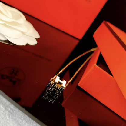 [Echo Fine ]H WHITE SQUARE GOLD NECKLACE