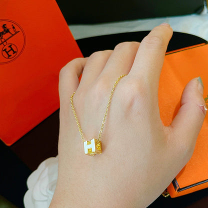 [Echo Fine ]H WHITE SQUARE GOLD NECKLACE