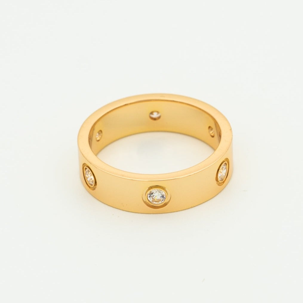 [Echo Fine ]LOVE RING 5.5MM 6 DIAMONDS PINK GOLD