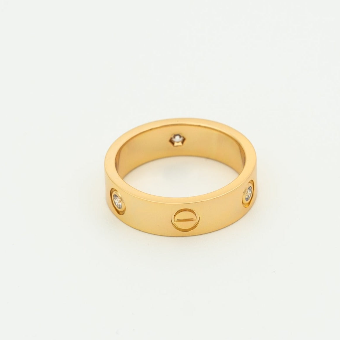 [Echo Fine ]LOVE RING 5.5MM 3 DIAMONDS PINK GOLD