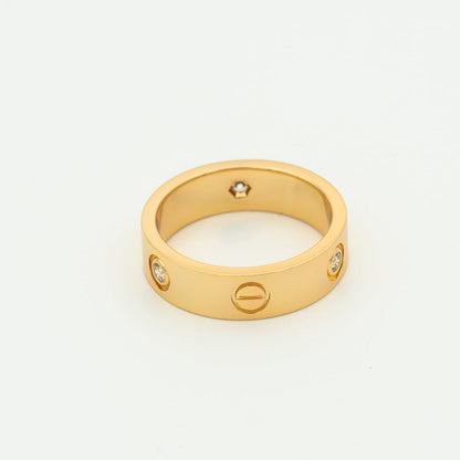 [Echo Fine ]LOVE RING 5.5MM 3 DIAMONDS PINK GOLD