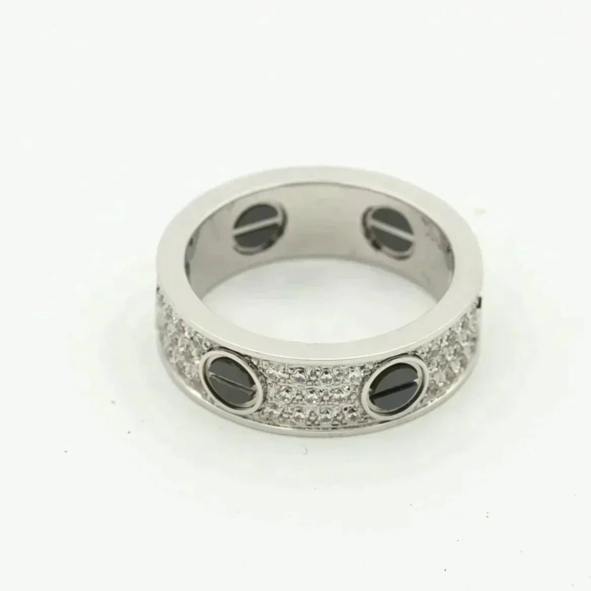 [Echo Fine ]LOVE RING 5.5MM DIAMONDS PAVED CERAMIC