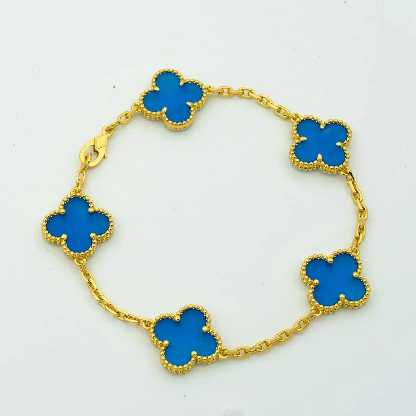 [Echo Fine ]CLOVER 5 MOTIFS BLUE AGATE BRACELET