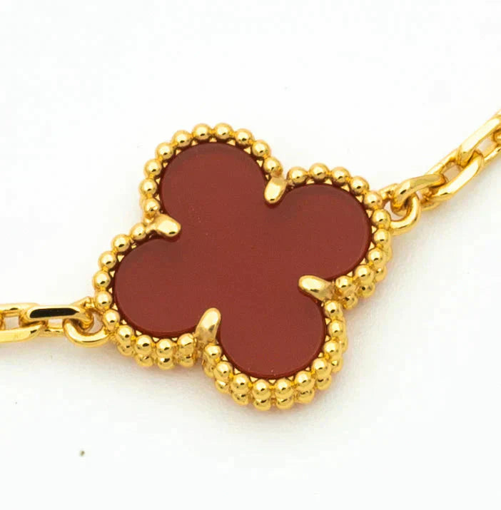 [Echo Fine ]CLOVER  5 MOTIFS CARNELIAN GOLD BRACELET