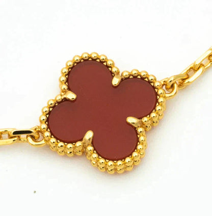 [Echo Fine ]CLOVER  5 MOTIFS CARNELIAN GOLD BRACELET
