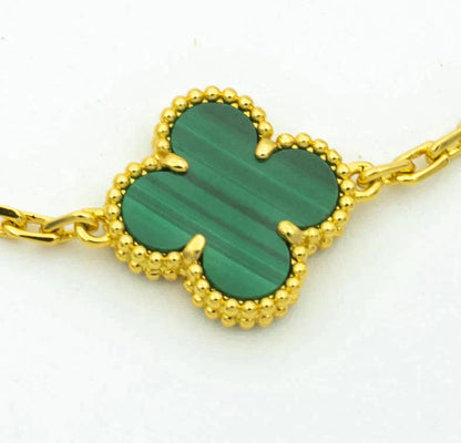 [Echo Fine ]CLOVER  5 MOTIF MALACHITE DIAMOND BRACELET