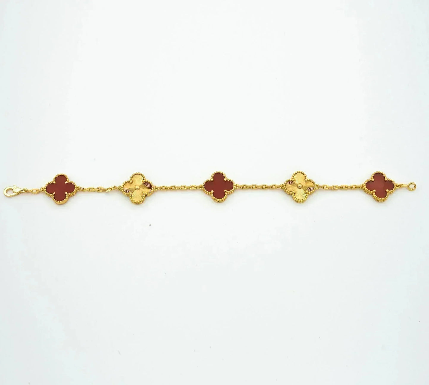 [Echo Fine ]CLOVER  5 MOTIFS CARNELIAN GOLD BRACELET