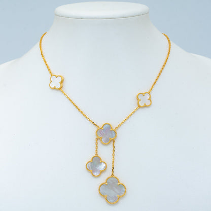 [Echo Fine ]CLOVER MOTHER OF PEARL NECKLACE 6 MOTIF